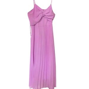 ASOS Pinkish Purple Midi Dress Crossover Top and Pleats